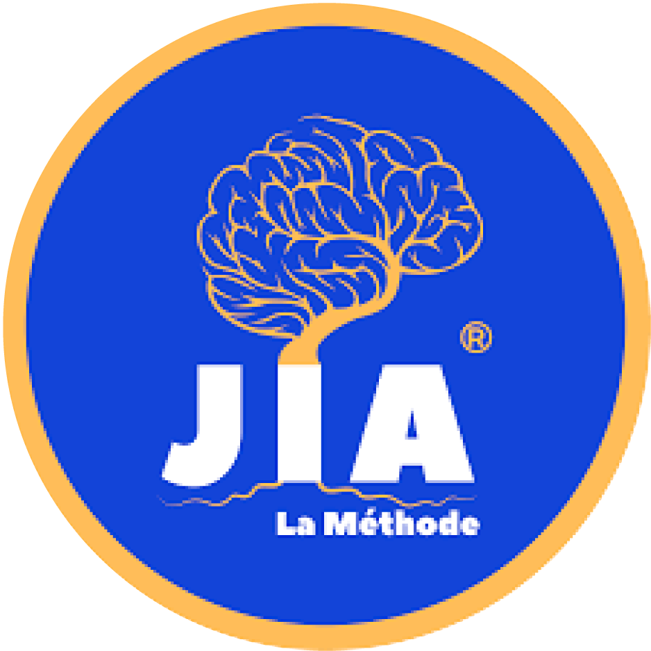 logo de la méthode JIA bleu et orange 